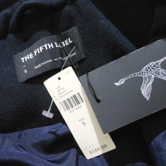 ANTHROPOLOGIE Navy Ruffled Sleeve Coat S NWT $168 - Picture 8 of 8